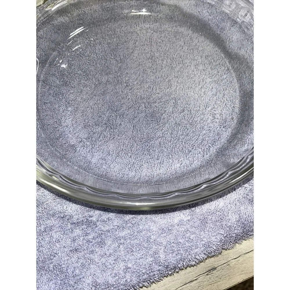 Pyrex Clear Glass Pie Plate Baking Deep Dish Pan - 9.5 Inch ‎ Scalloped #229
